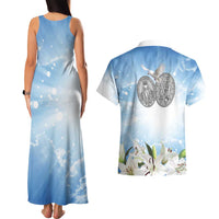Italy Immaculate Conception Feast Day Couples Matching Tank Maxi Dress and Hawaiian Shirt Virgin Mary with Cross And Lily Flower LT19