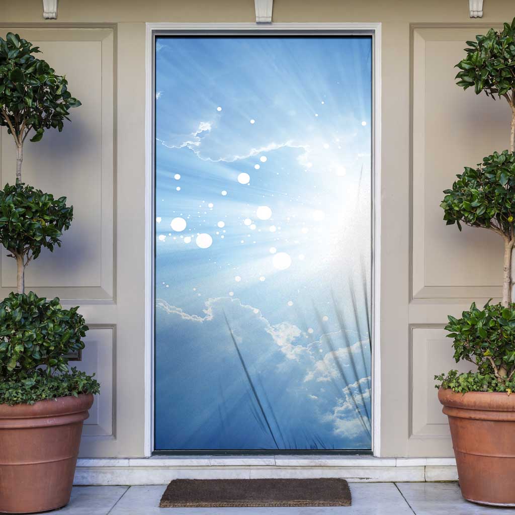 Italy Immaculate Conception Feast Day Door Cover Virgin Mary with Cross And Lily Flower - Wonder Print Shop