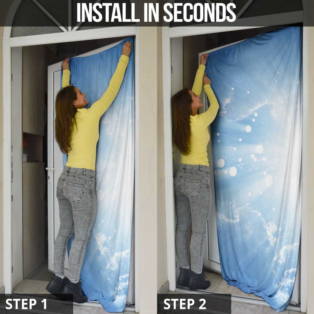 Italy Immaculate Conception Feast Day Door Cover Virgin Mary with Cross And Lily Flower - Wonder Print Shop