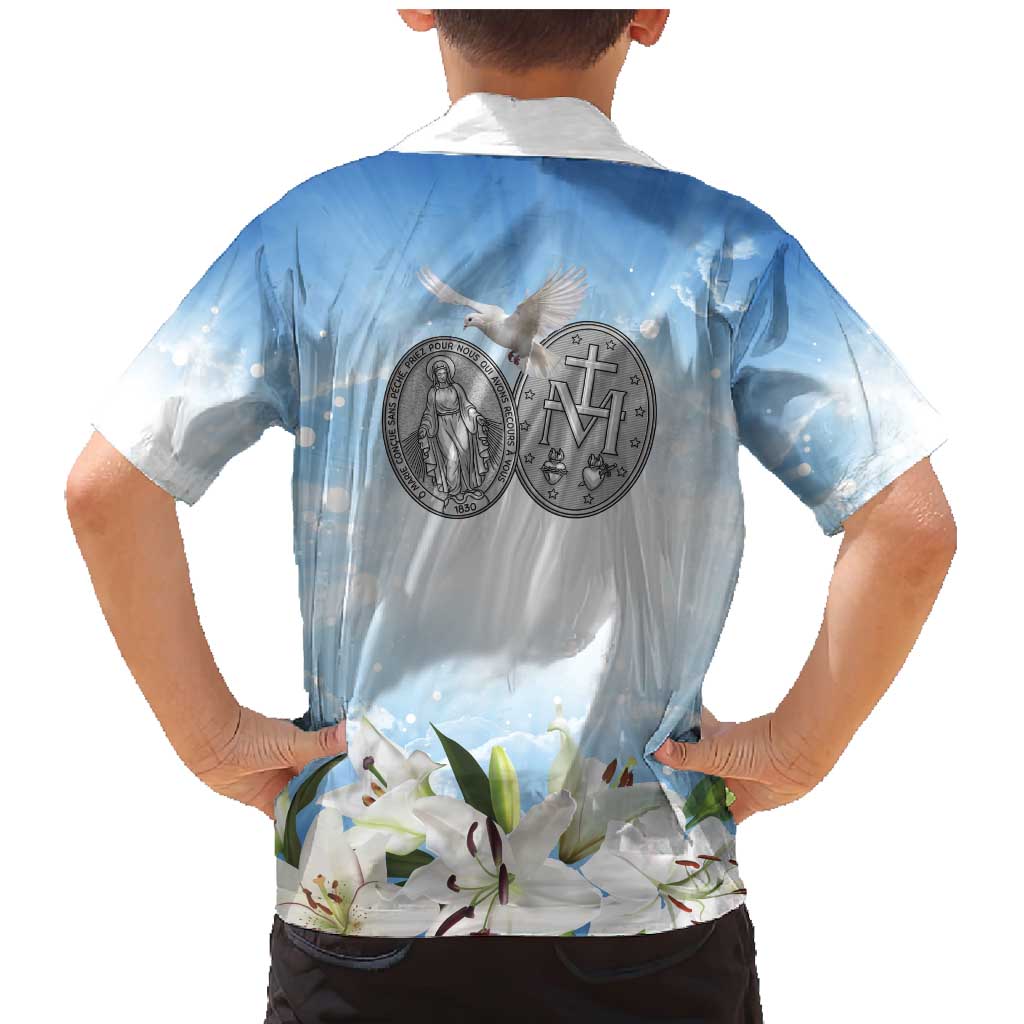 Italy Immaculate Conception Feast Day Family Matching Mermaid Dress and Hawaiian Shirt Virgin Mary with Cross And Lily Flower LT19