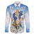 Italy Immaculate Conception Feast Day Family Matching Off The Shoulder Long Sleeve Dress and Hawaiian Shirt Virgin Mary with Cross And Lily Flower LT19