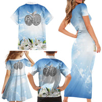 Italy Immaculate Conception Feast Day Family Matching Short Sleeve Bodycon Dress and Hawaiian Shirt Virgin Mary with Cross And Lily Flower LT19