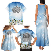 Italy Immaculate Conception Feast Day Family Matching Tank Maxi Dress and Hawaiian Shirt Virgin Mary with Cross And Lily Flower LT19