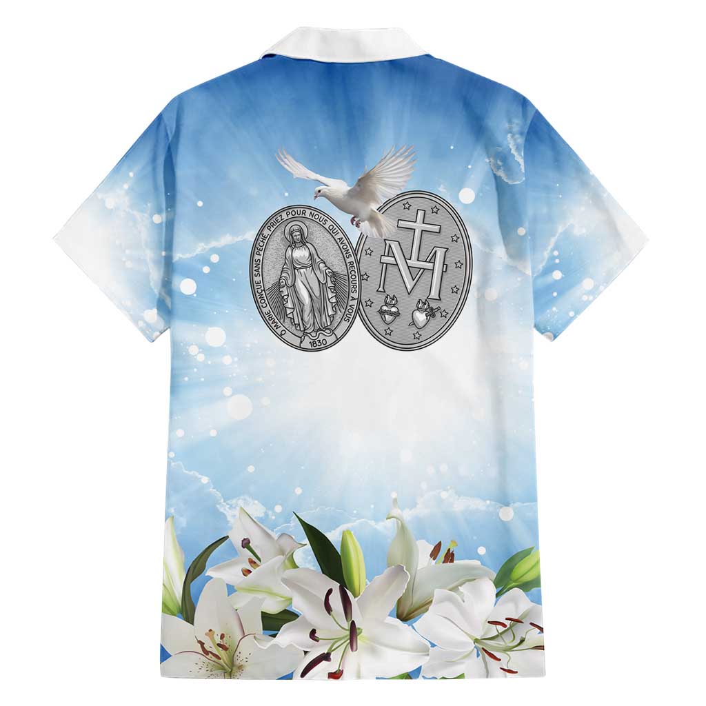 Italy Immaculate Conception Feast Day Hawaiian Shirt Virgin Mary with Cross And Lily Flower LT19