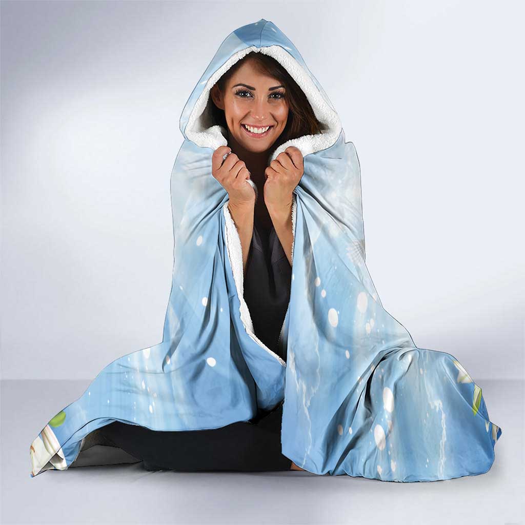 Italy Immaculate Conception Feast Day Hooded Blanket Virgin Mary with Cross And Lily Flower - Wonder Print Shop