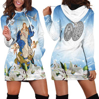 Italy Immaculate Conception Feast Day Hoodie Dress Virgin Mary with Cross And Lily Flower LT19