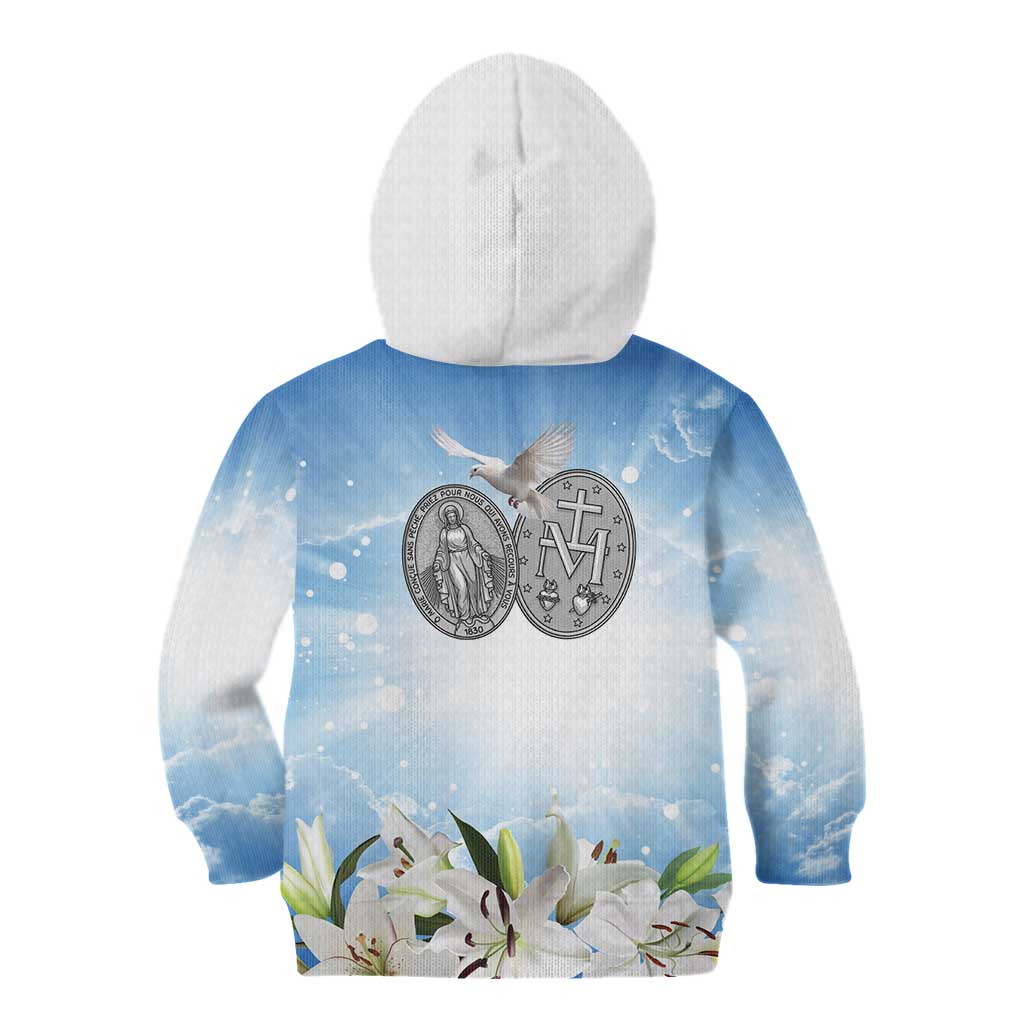 Italy Immaculate Conception Feast Day Kid Hoodie Virgin Mary with Cross And Lily Flower LT19