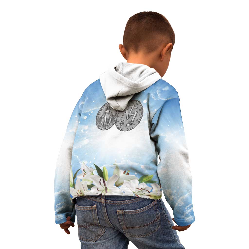 Italy Immaculate Conception Feast Day Kid Hoodie Virgin Mary with Cross And Lily Flower LT19
