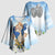 Italy Immaculate Conception Feast Day Kimono Sleeve Blouse Virgin Mary with Cross And Lily Flower - Wonder Print Shop