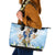 Italy Immaculate Conception Feast Day Leather Tote Bag Virgin Mary with Cross And Lily Flower - Wonder Print Shop
