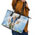 Italy Immaculate Conception Feast Day Leather Tote Bag Virgin Mary with Cross And Lily Flower - Wonder Print Shop
