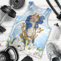Italy Immaculate Conception Feast Day Men Tank Top Virgin Mary with Cross And Lily Flower LT19