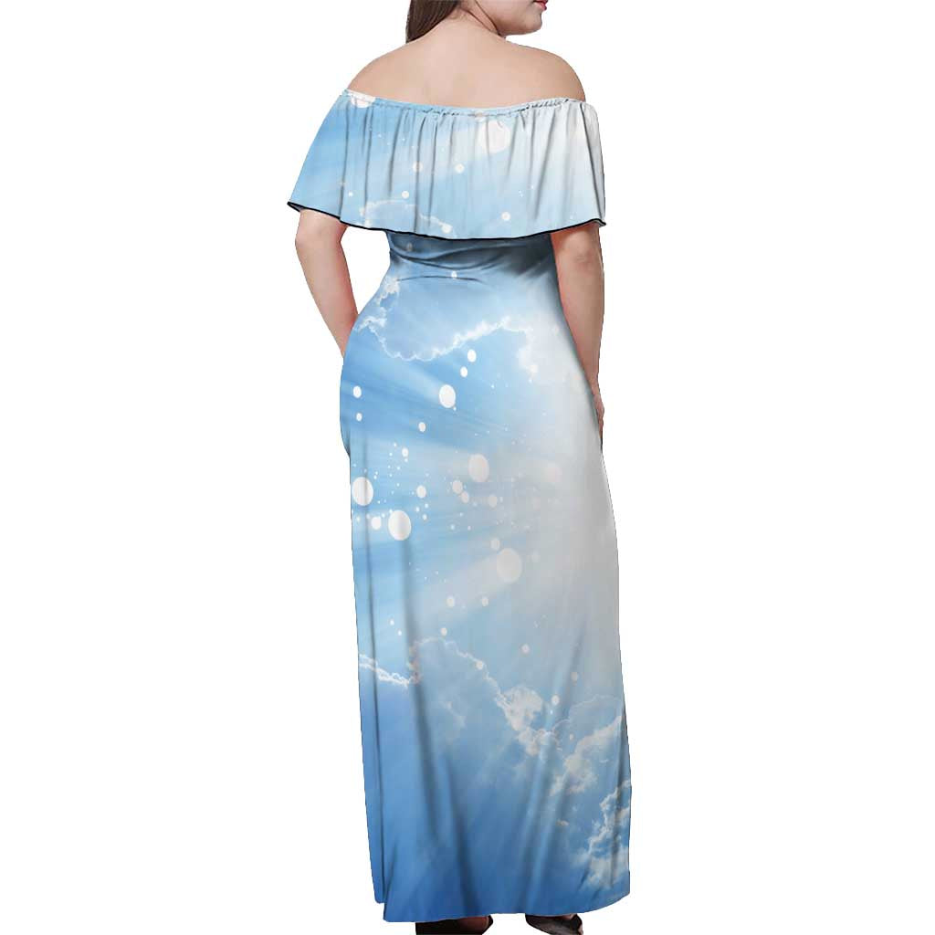 Italy Immaculate Conception Feast Day Off Shoulder Maxi Dress Virgin Mary with Cross And Lily Flower LT19