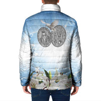 Italy Immaculate Conception Feast Day Padded Jacket Virgin Mary with Cross And Lily Flower - Wonder Print Shop
