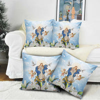 Italy Immaculate Conception Feast Day Pillow Cover Virgin Mary with Cross And Lily Flower - Wonder Print Shop