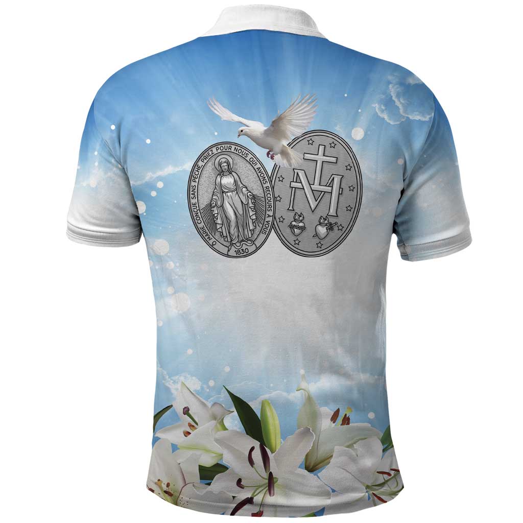 Italy Immaculate Conception Feast Day Polo Shirt Virgin Mary with Cross And Lily Flower LT19