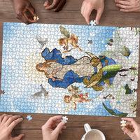 Italy Immaculate Conception Feast Day Puzzle Virgin Mary with Cross And Lily Flower - Wonder Print Shop