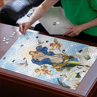 Italy Immaculate Conception Feast Day Puzzle Virgin Mary with Cross And Lily Flower - Wonder Print Shop