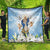 Italy Immaculate Conception Feast Day Quilt Virgin Mary with Cross And Lily Flower - Wonder Print Shop