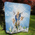 Italy Immaculate Conception Feast Day Quilt Virgin Mary with Cross And Lily Flower - Wonder Print Shop