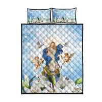 Italy Immaculate Conception Feast Day Quilt Bed Set Virgin Mary with Cross And Lily Flower - Wonder Print Shop