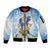 Italy Immaculate Conception Feast Day Sleeve Zip Bomber Jacket Virgin Mary with Cross And Lily Flower LT19