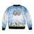 Italy Immaculate Conception Feast Day Sleeve Zip Bomber Jacket Virgin Mary with Cross And Lily Flower LT19