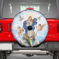 Italy Immaculate Conception Feast Day Spare Tire Cover Virgin Mary with Cross And Lily Flower - Wonder Print Shop