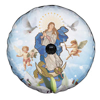 Italy Immaculate Conception Feast Day Spare Tire Cover Virgin Mary with Cross And Lily Flower - Wonder Print Shop