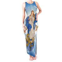 Italy Immaculate Conception Feast Day Tank Maxi Dress Virgin Mary with Cross And Lily Flower LT19