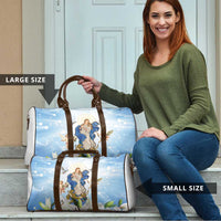 Italy Immaculate Conception Feast Day Travel Bag Virgin Mary with Cross And Lily Flower - Wonder Print Shop