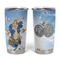Italy Immaculate Conception Feast Day Tumbler Cup Virgin Mary with Cross And Lily Flower - Wonder Print Shop