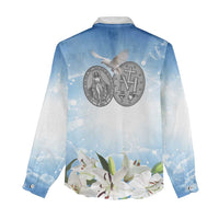 Italy Immaculate Conception Feast Day Women Casual Shirt Virgin Mary with Cross And Lily Flower LT19