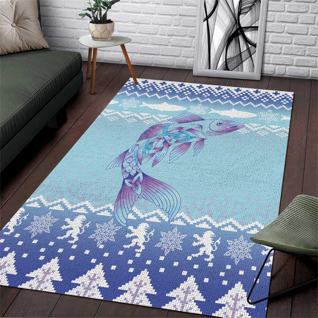 Cardiganshire Wales Christmas Area Rug Ceredigion Herring Celtic Knot - Wonder Print Shop