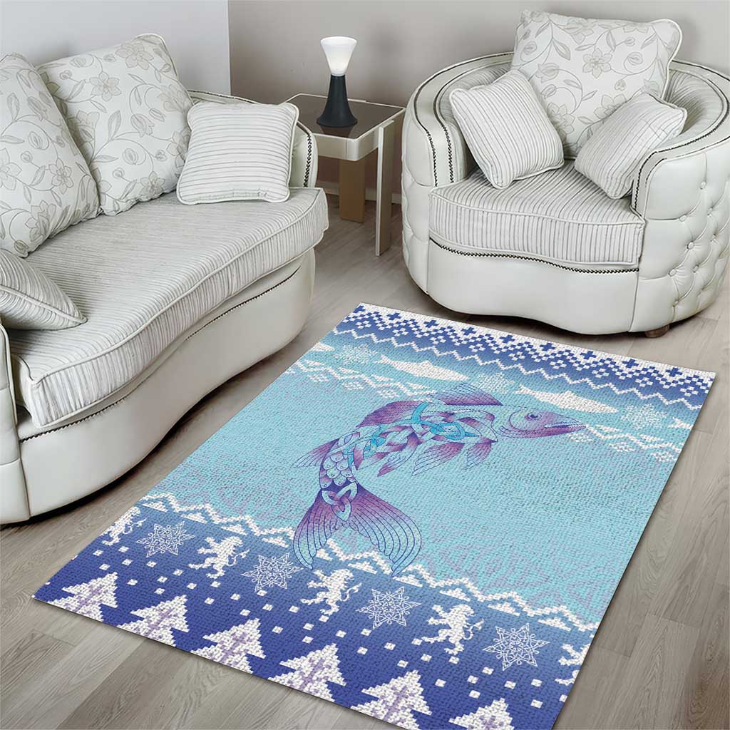 Cardiganshire Wales Christmas Area Rug Ceredigion Herring Celtic Knot - Wonder Print Shop