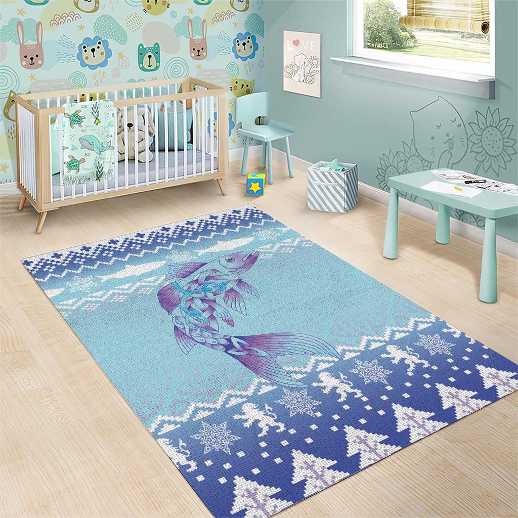 Cardiganshire Wales Christmas Area Rug Ceredigion Herring Celtic Knot - Wonder Print Shop