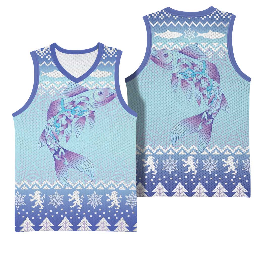 Cardiganshire Wales Christmas Basketball Jersey Ceredigion Herring Celtic Knot - Wonder Print Shop
