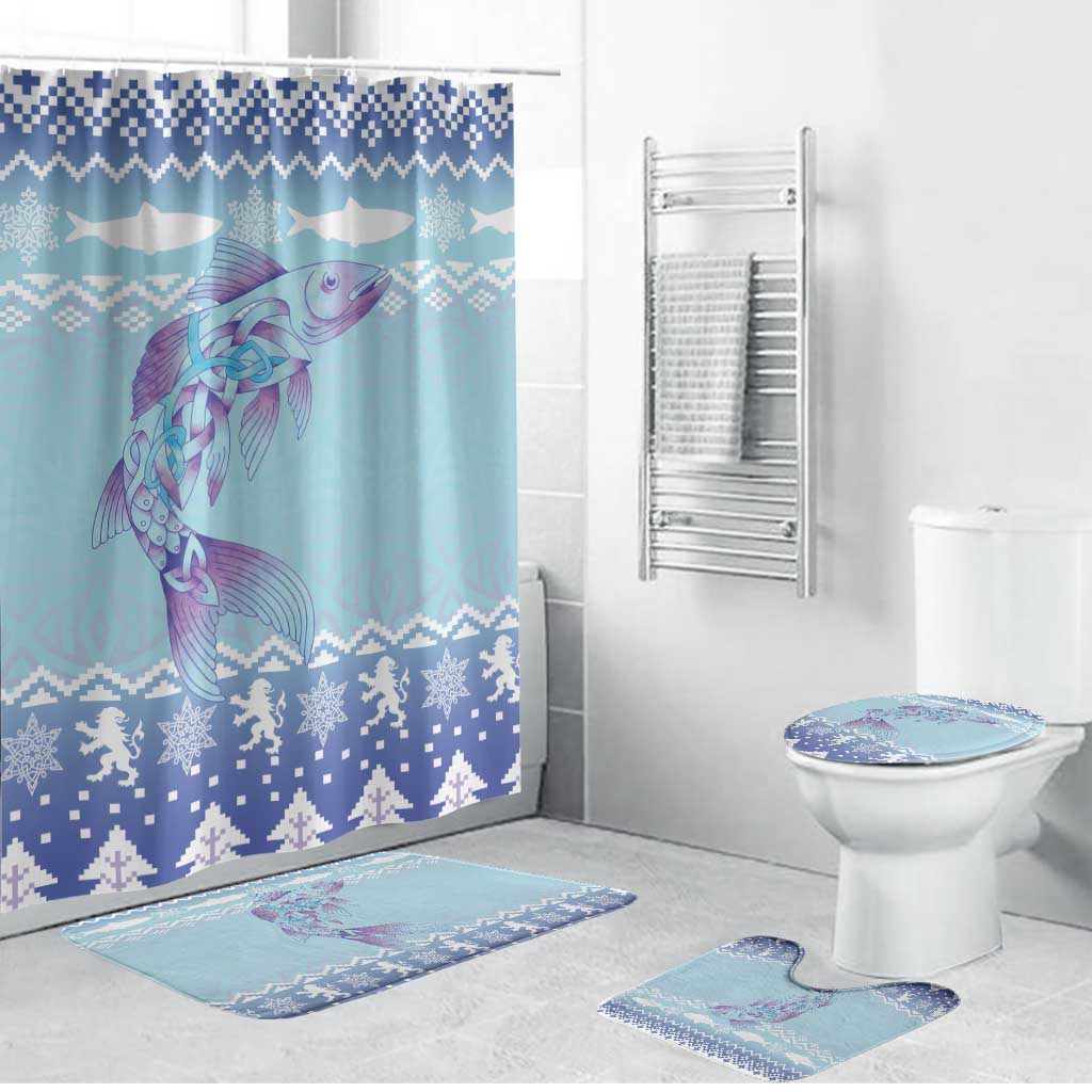 Cardiganshire Wales Christmas Bathroom Set Ceredigion Herring Celtic Knot - Wonder Print Shop