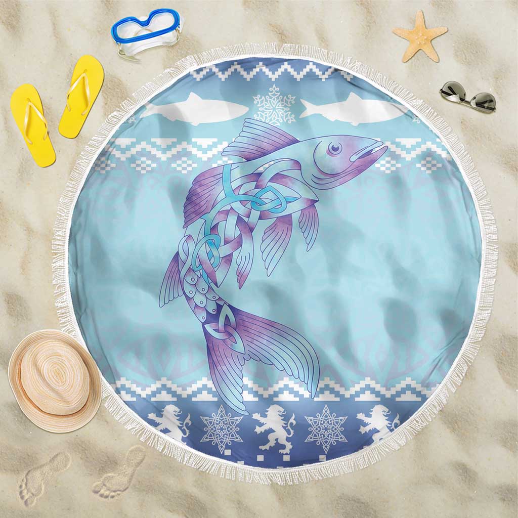 Cardiganshire Wales Christmas Beach Blanket Ceredigion Herring Celtic Knot - Wonder Print Shop