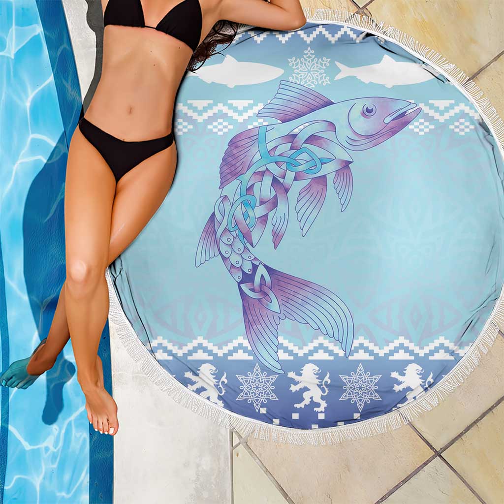 Cardiganshire Wales Christmas Beach Blanket Ceredigion Herring Celtic Knot - Wonder Print Shop