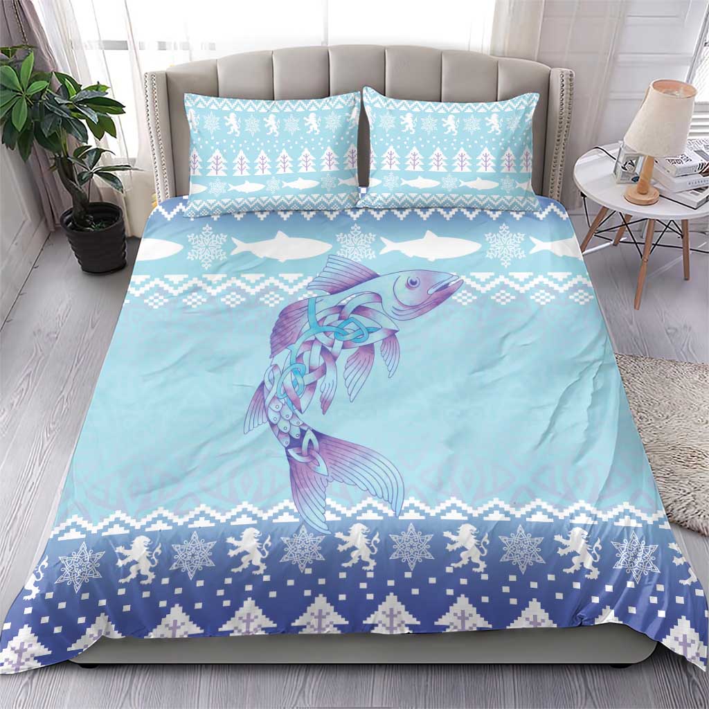 Cardiganshire Wales Christmas Bedding Set Ceredigion Herring Celtic Knot - Wonder Print Shop