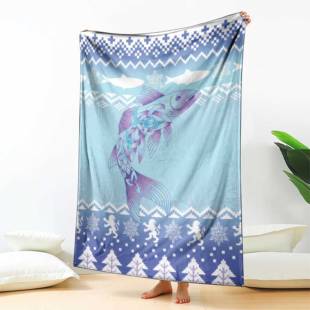 Cardiganshire Wales Christmas Blanket Ceredigion Herring Celtic Knot - Wonder Print Shop