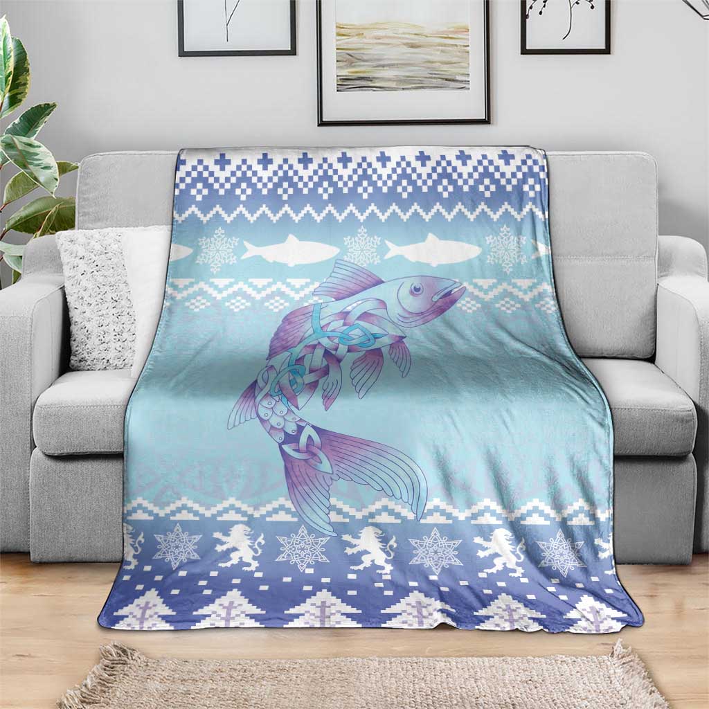Cardiganshire Wales Christmas Blanket Ceredigion Herring Celtic Knot - Wonder Print Shop