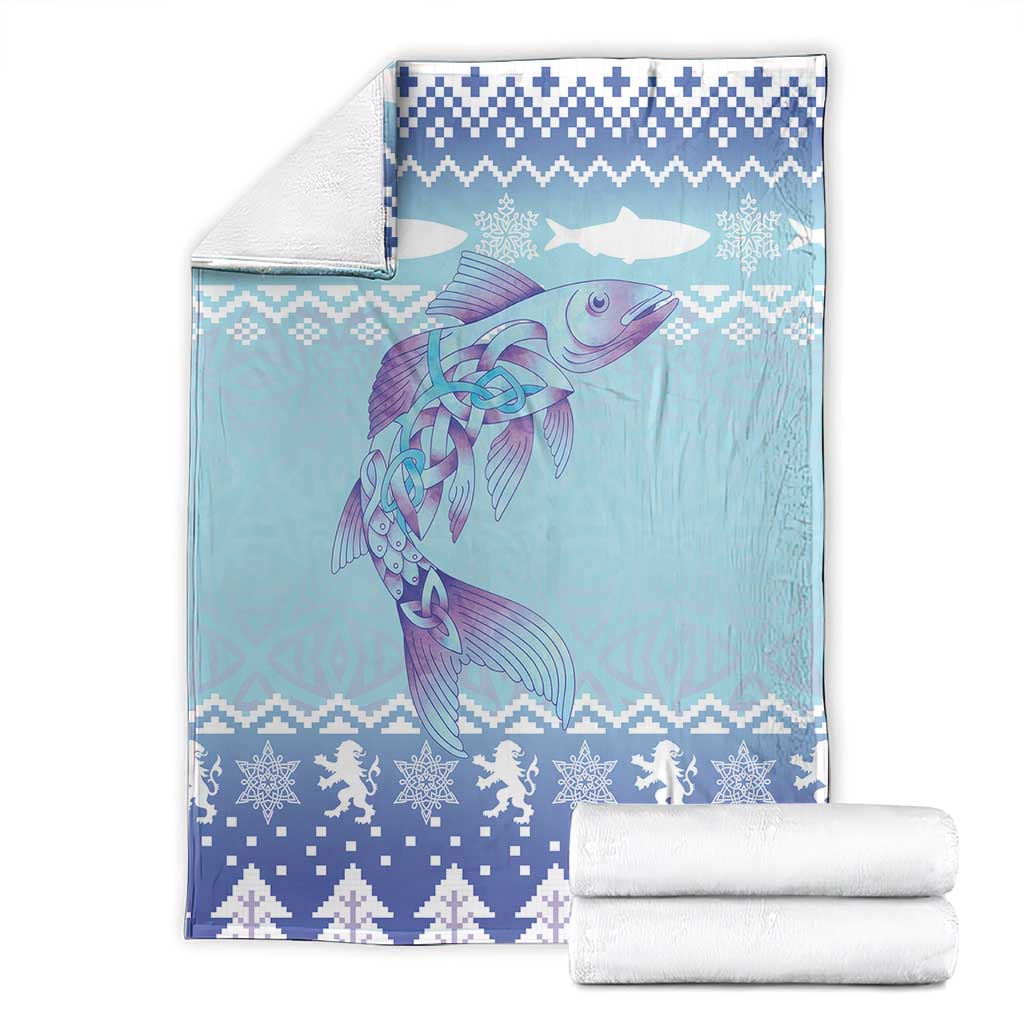 Cardiganshire Wales Christmas Blanket Ceredigion Herring Celtic Knot - Wonder Print Shop