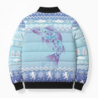 Cardiganshire Wales Christmas Bomber Puffer Jacket Ceredigion Herring Celtic Knot - Wonder Print Shop