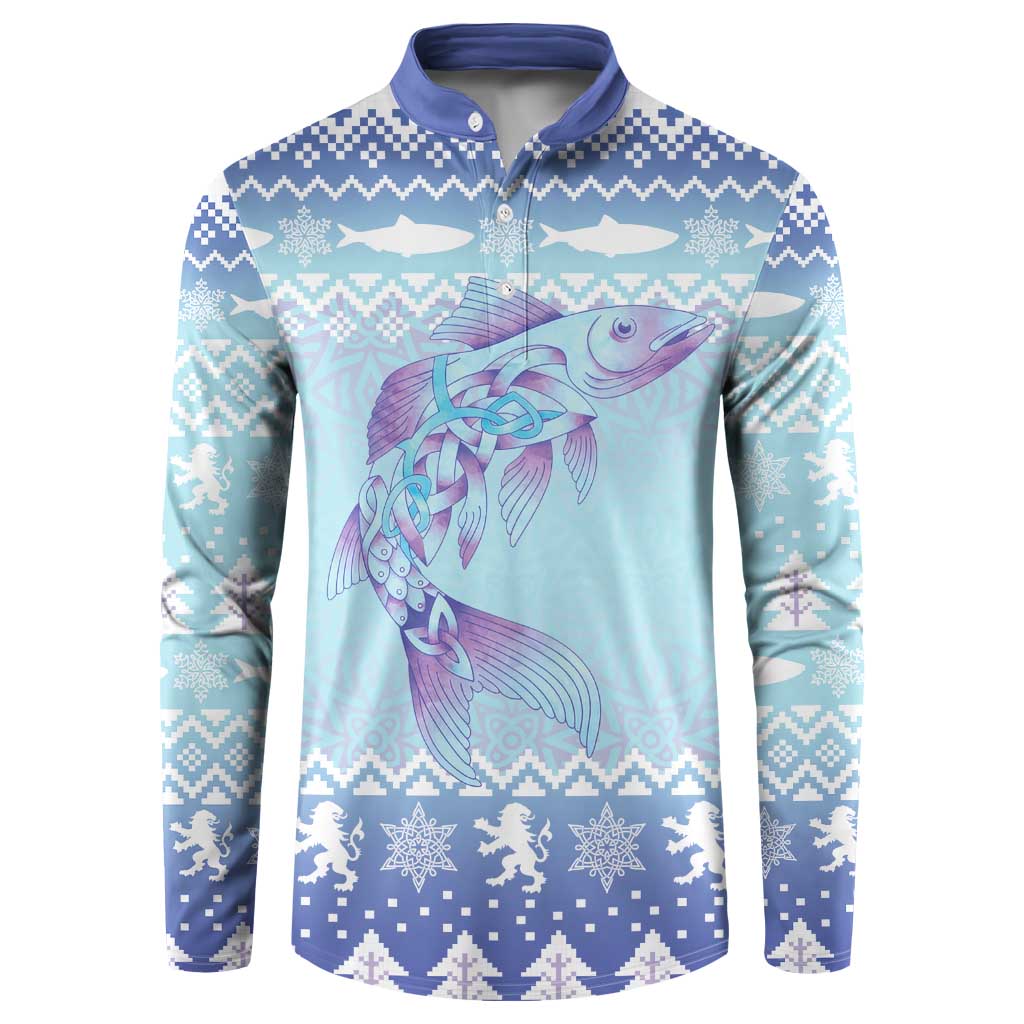 Cardiganshire Wales Christmas Button Sweatshirt Ceredigion Herring Celtic Knot - Wonder Print Shop