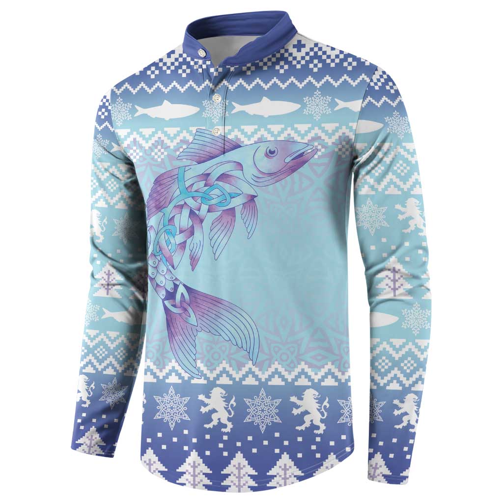 Cardiganshire Wales Christmas Button Sweatshirt Ceredigion Herring Celtic Knot - Wonder Print Shop