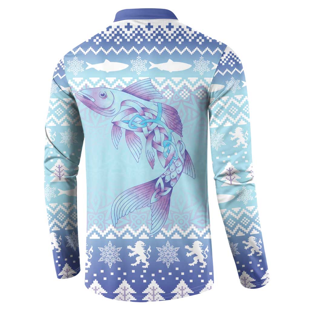 Cardiganshire Wales Christmas Button Sweatshirt Ceredigion Herring Celtic Knot - Wonder Print Shop