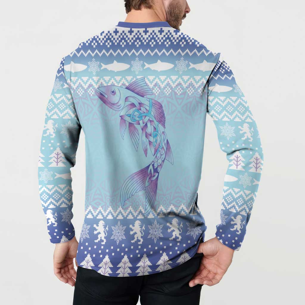 Cardiganshire Wales Christmas Button Sweatshirt Ceredigion Herring Celtic Knot - Wonder Print Shop