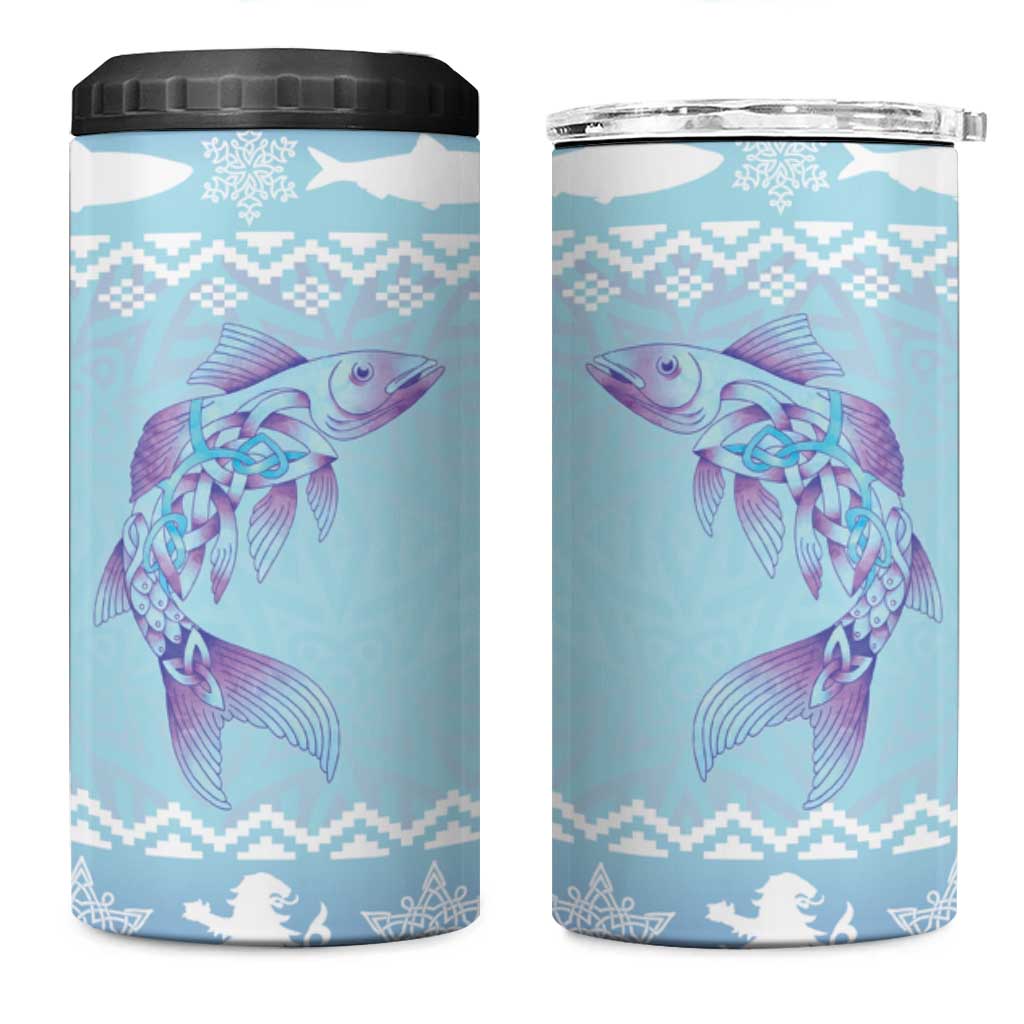 Cardiganshire Wales Christmas 4 in 1 Can Cooler Tumbler Ceredigion Herring Celtic Knot - Wonder Print Shop